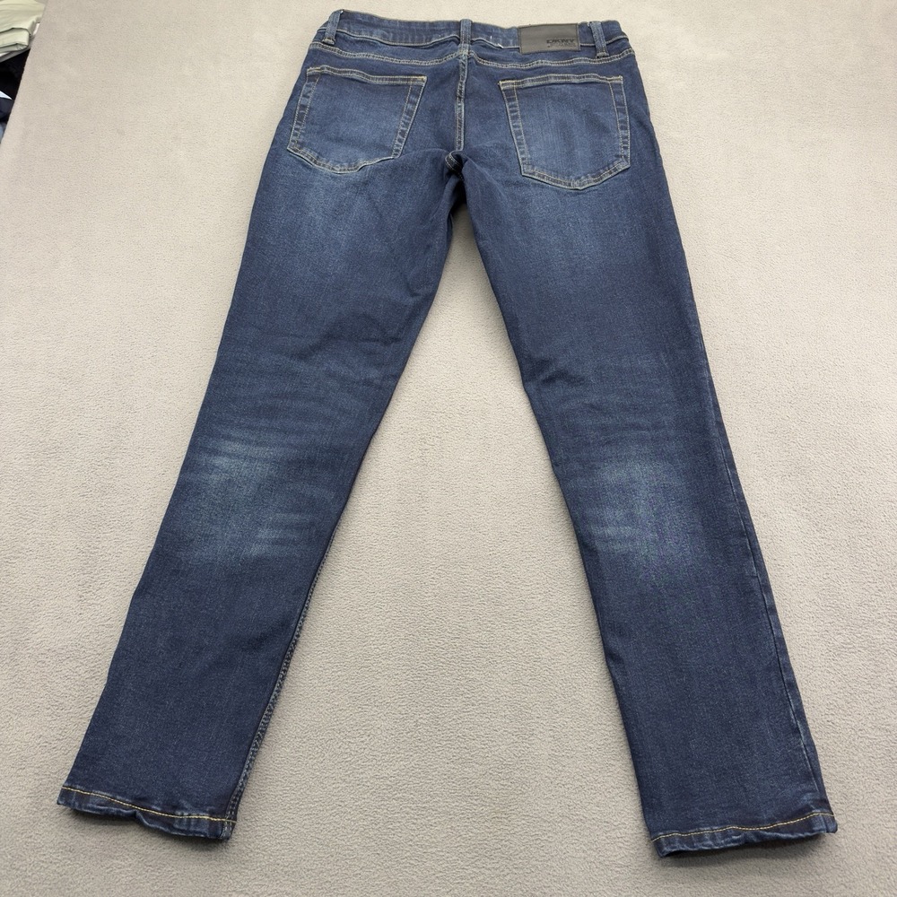DKNY Bedford Slim Jeans Mens 30x30 Blue Dark Wash 5 Pocket Stretch Whiskered - Picture 9 of 10